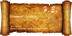 Hammer Endre névjegykártya